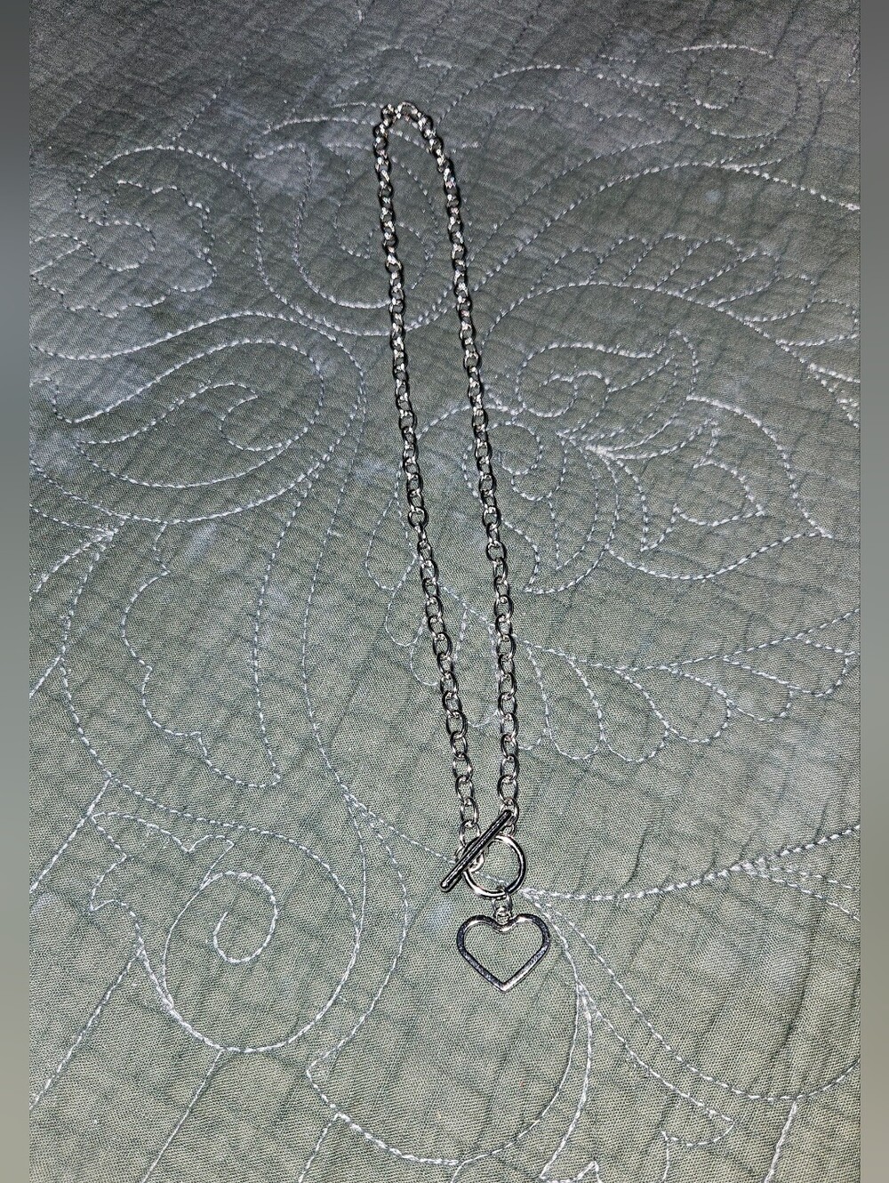 Silver Heart Toggle Necklace